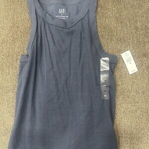 GAP Women's Navy Ribbed Tank Top